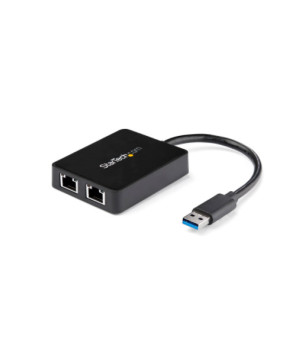 Buy Startech USB 3.0 to Dual Port Gigabit Ethernet Adapter with USB Port USB32000SPT