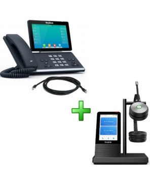 Buy Bundle Yealink 16-Line IP HD Phone with Bluetooth and WiFi SIP-T57W and DECT Stereo Wireless Headset WH66-D-UC