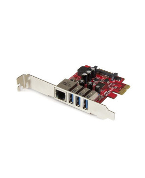 StarTech 3-Port PCI Express USB 3.0 Card + Gigabit Ethernet PEXUSB3S3GE