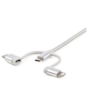 Buy StarTech 1m USB Multi Charging Cable LTCUB1MGR - USB to Micro-USB or USB-C or Lightning for iPhone, iPad, iPod, Android