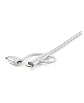 Buy StarTech 1m USB Multi Charging Cable LTCUB1MGR - USB to Micro-USB or USB-C or Lightning for iPhone, iPad, iPod, Android