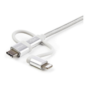 Buy StarTech 1m USB Multi Charging Cable LTCUB1MGR - USB to Micro-USB or USB-C or Lightning for iPhone, iPad, iPod, Android
