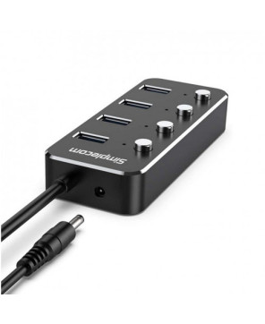 Buy Simplecom CH345PS Aluminium 4-Port USB 3.0 Hub with Individual Switches and Power Adapter