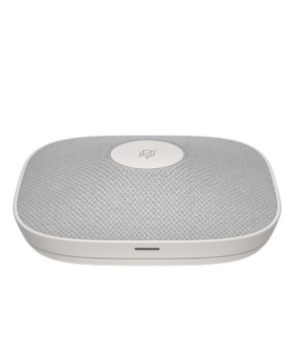 HP Poly Studio A2 White Table Microphone With Mounting Plate I/O cables B22X4AA Front View